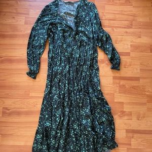 Green floral Zara dress